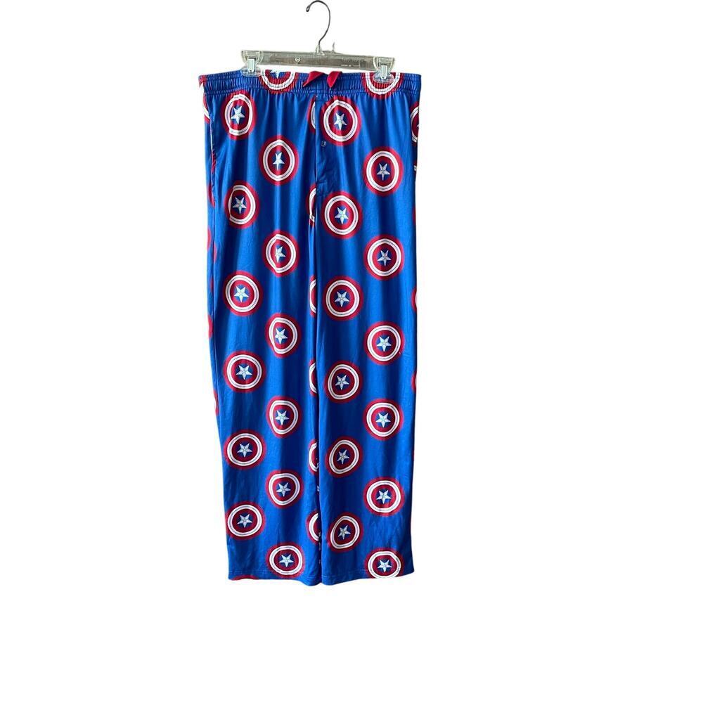 Marvel Captain America Sleep Pants Pajama Size Large Soft Lounge Pull On